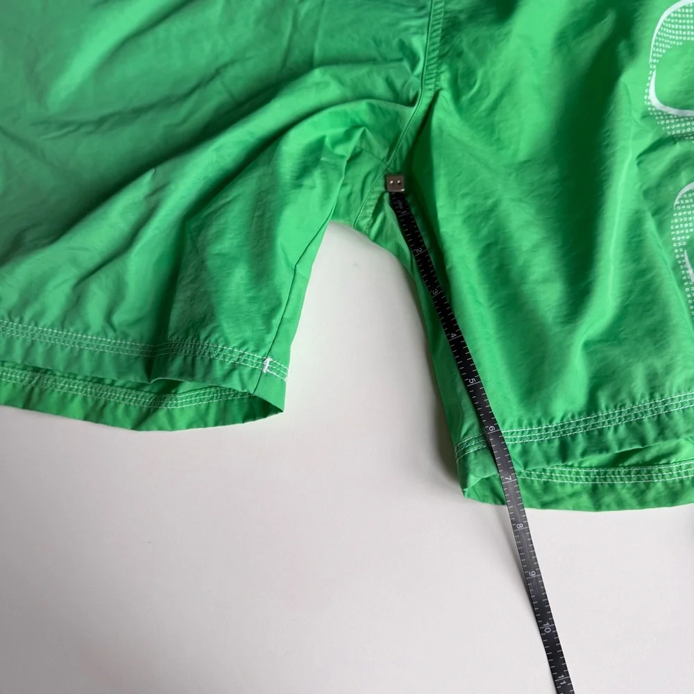 Hugo Boss Men’s Swim Trunks Shorts Green Logo Size XXL Lined Pockets Excellent